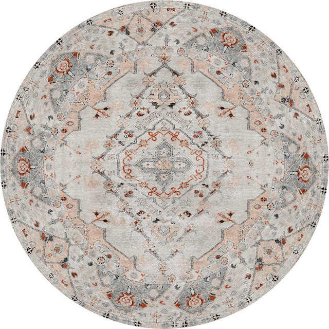 Sauville Modern Blush in Beige : Round Rug