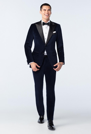 Custom Suits Made For You - Harford Velvet Navy Tuxedo | INDOCHINO