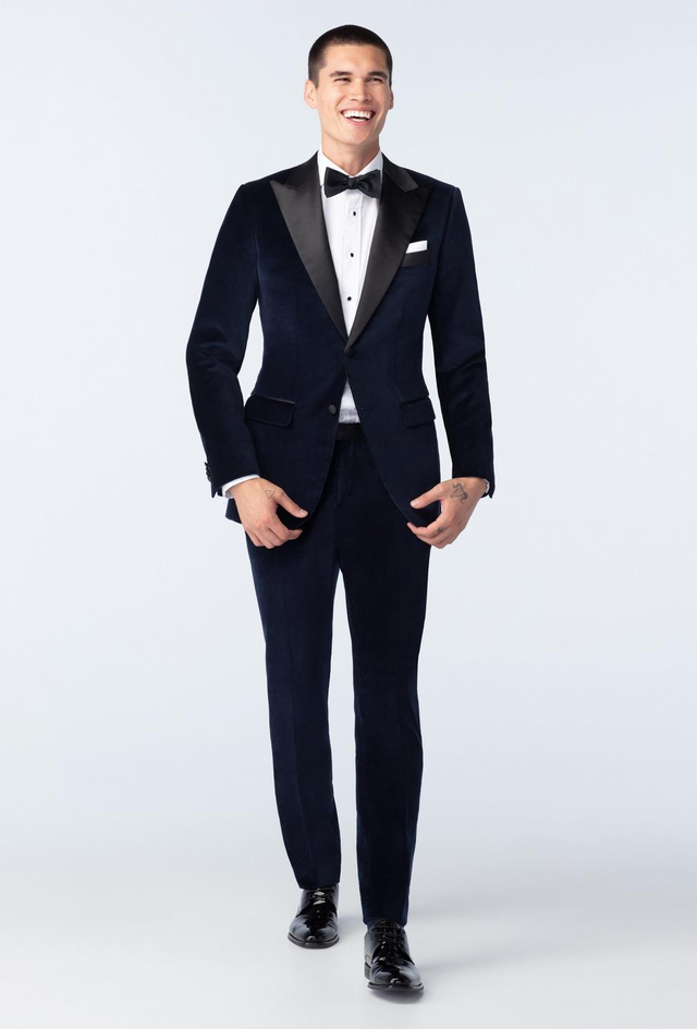 Custom Suits Made For You - Harford Velvet Navy Tuxedo | INDOCHINO