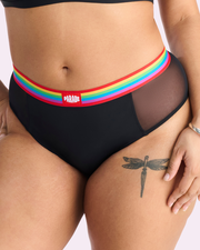 Re:Play High Waisted Brief | Ultra-Soft Re:Play (Eightball Rainbow)