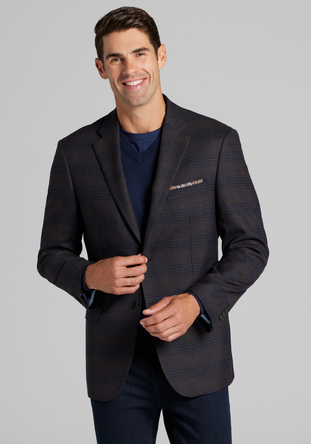 Traveler® COOL<i>MOTION</i> Tailored Fit Medium Plaid Sportcoat - The Everyday Collection | Jos A Bank