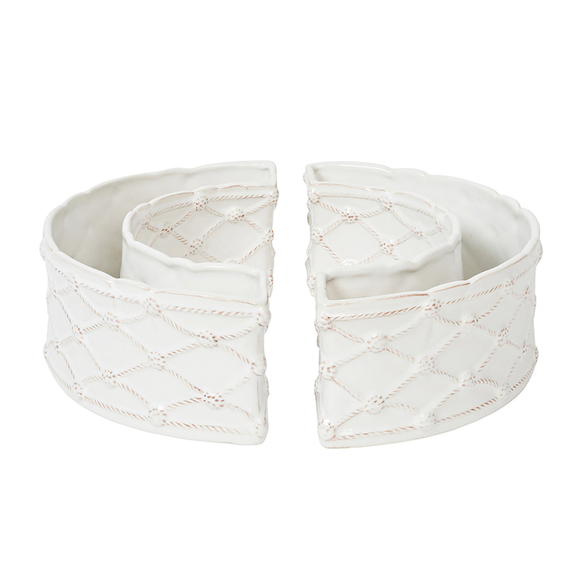 Berry & Thread Petite Parterre Garden Half Circle Vase Set/2 - Whitewash