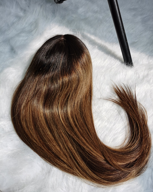 Upgraded Knot-Free 13x6 Fitted Cap Glueless Skin Melt Lace Front Wig Ombre Highlight Straight