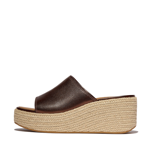 Women's Platfform Espadrille Leather Slides | FitFlop US