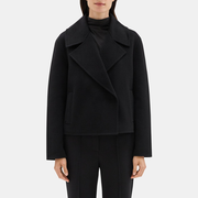 Double-Face Wool-Cashmere Cropped Coat | Theory Outlet