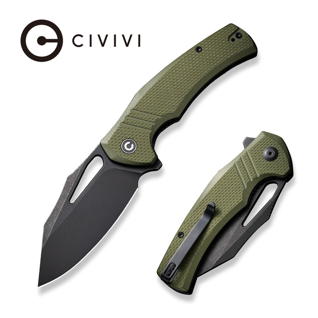 CIVIVI BullTusk Flipper & Thumb Hole Knife G10 Handle (3.48" 14C28N Blade) C23017-2 , With No Free Gift