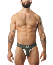 Goalkeeper Jock Strap - Army Green/White