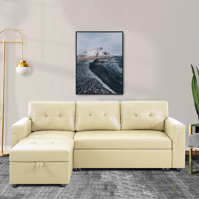 Laura Reversible Sleeper Sectional Sofa Storage Chaise by Naomi Home