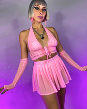 Y2K Doll Halter Crop Top