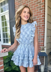 Summer Loving Gustavia Dress- Mini Roses Blue