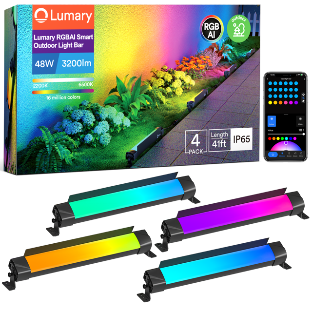 Lumary RGBAI Smart Outdoor Lights Bar (4Pack)