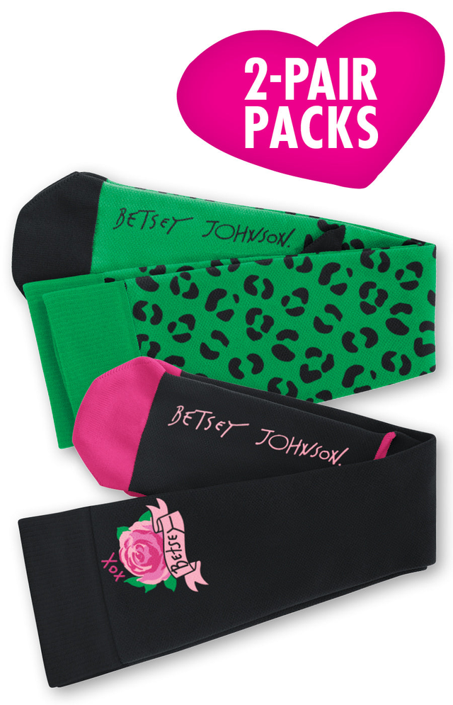 Compression Socks 2-pac Leopard Flora