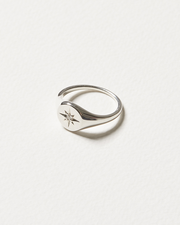 Nova Star & Gem Silver Signet Statement Ring