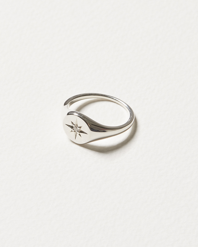 Nova Star & Gem Silver Signet Statement Ring