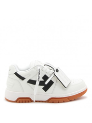 WHITE AND BLACK LEATHER OUT OF OFFICE SNEAKERS