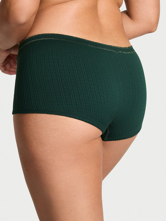 Seamless Cable-Knit Boyshort Panty