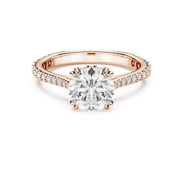 Constella cocktail ring, Round cut, Pavé, White, Rose gold-tone plated