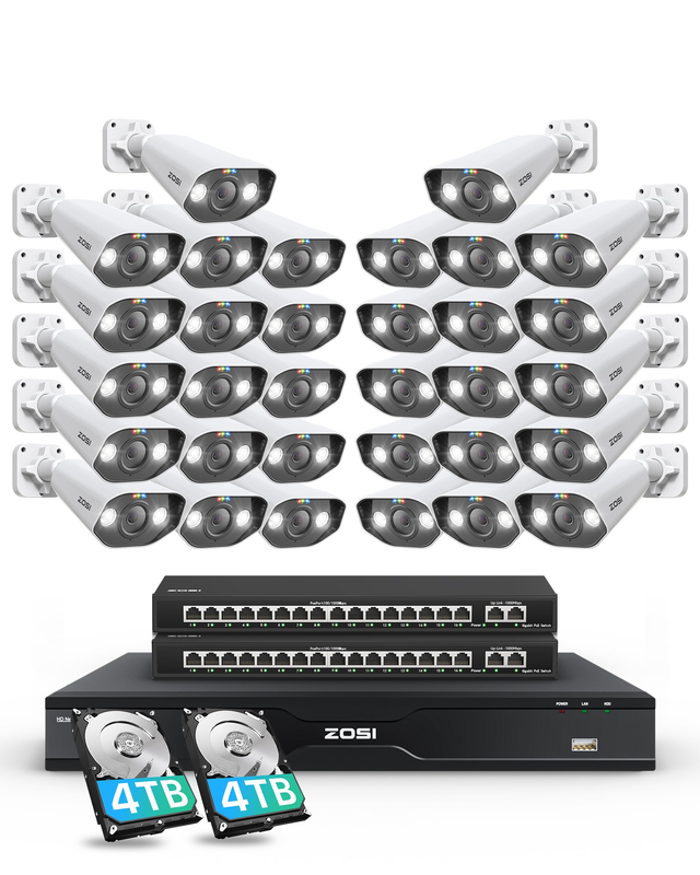 C182 32 Channel 4K PoE Security Camera System for Business +Up To 16TB HDD