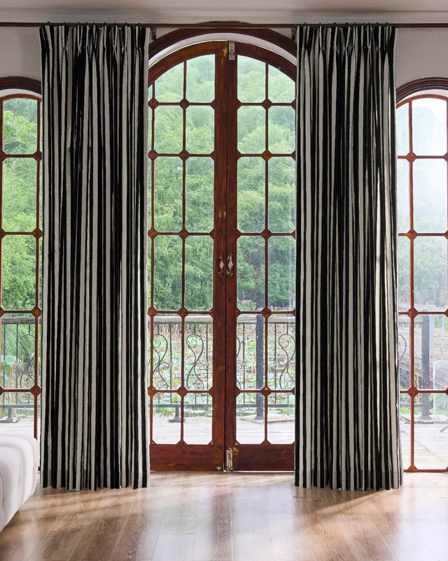Liam Striped Linen Blend Custom Curtain