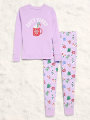 Gender-Neutral Snug-Fit Graphic Pajama Set for Kids