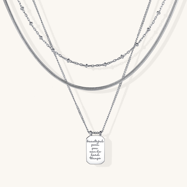Beautiful Girl, You Can Do Hard Things - Layered Necklace