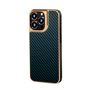 Aluminum Ballistic Fiber Backplate for iPhone 13 – Gold Stealth Blue