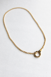 Stainless Steel Round Link Chain Necklace with Cuff Keeper