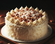 White German Chocolate Cake Slice