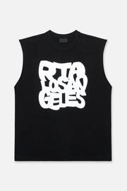 TERRY MUSCLE TEE | BLACK WAVE RTA