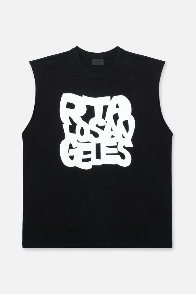 TERRY MUSCLE TEE | BLACK WAVE RTA