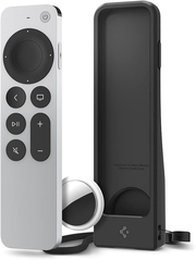 Spigen Silicone Fit Designed for Apple TV 4K 2021/2022 Siri Remote Anti-Slip Shockproof Case Compatible with AirTag - Black