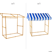 42 1/4 x 54 Blue & White Striped Tabletop Hut with Frame - 2 Pc.