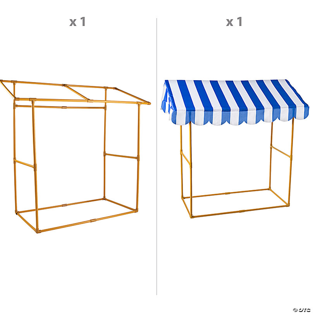 42 1/4 x 54 Blue & White Striped Tabletop Hut with Frame - 2 Pc.