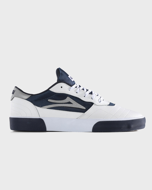 Cambridge - White Leather Navy Reflective