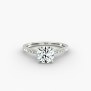 Petite Cathedral Pavé Diamond Engagement Ring in 14k White Gold (1/6 ct. tw.)