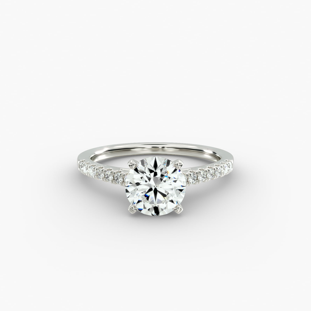 Petite Cathedral Pavé Diamond Engagement Ring in 14k White Gold (1/6 ct. tw.)