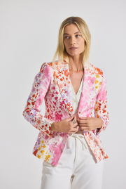 Irina Floral Printed Stretch Linen Blazer - Rose Multi