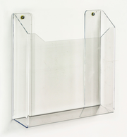 Hanging Newspaper Rack for Wall, Fits 13-3/8"w Papers - Clear