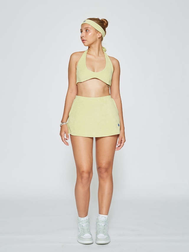 Terry Mini Skirt - Lime Green