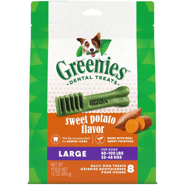 GREENIES Sweet Potato Flavored Large Dental Treats, 8 Count