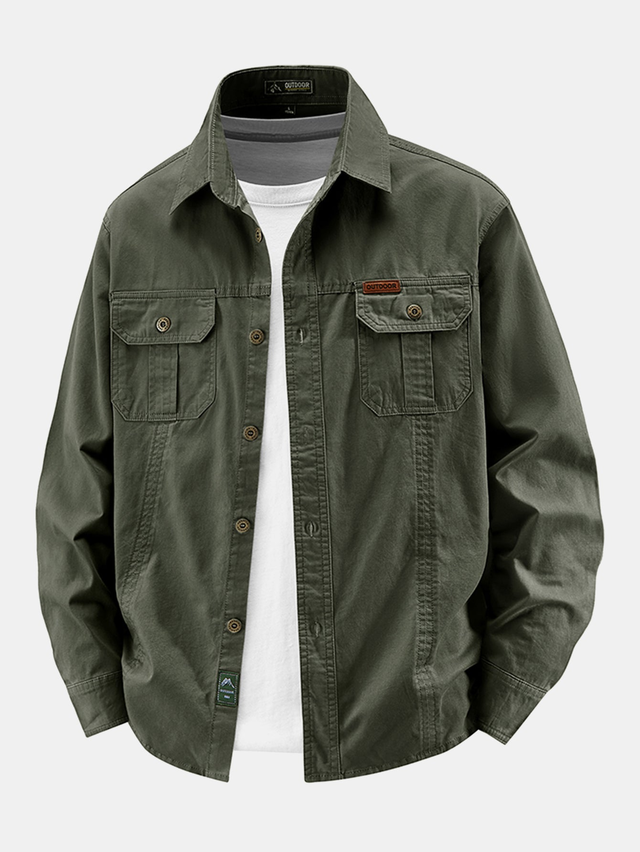 Long Sleeve Utility Shirt With Pockets
