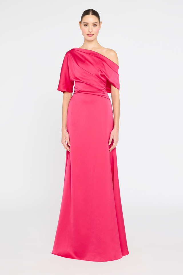 Remi One Shoulder Draped Gown