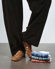 MENS SLIPPER MULES IN TAN & CREAM