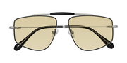 Black-Silver Wide Oversized Grandpa Tinted Sunglasses with Light Champagne Sunwear Lenses - Santini