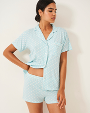 Short Pyjama Set - Blue Polka Dot