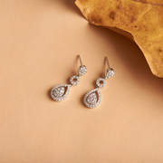 5/8 Carat Three-Tier Tear Diamond Drop Earrings in Sterling Silver