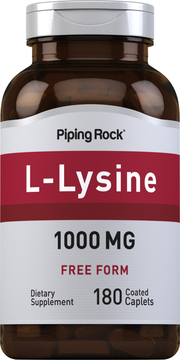 L-Lysine (Free Form), 1000 mg, 180 Coated Caplets | PipingRock Health Products