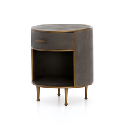 Shagreen Round Nightstand