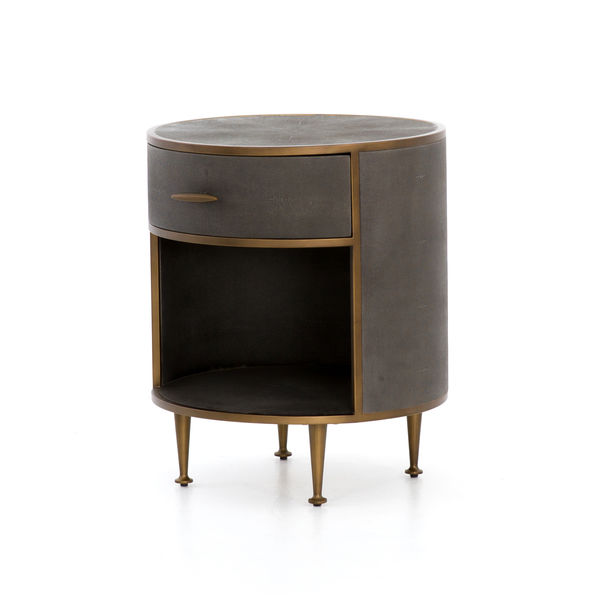 Shagreen Round Nightstand