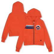 Unisex New York Mets Aviator Nation x MLB Orange Five-Stripe Tri-Blend Full-Zip Hoodie